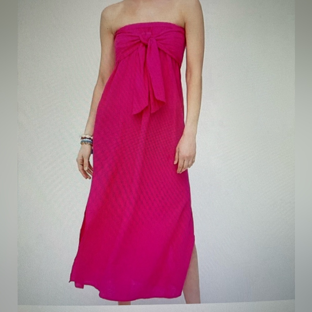 J. Crew Swim Cover Up, Strapless, Cotton Gauze, Euro Summer Preppy